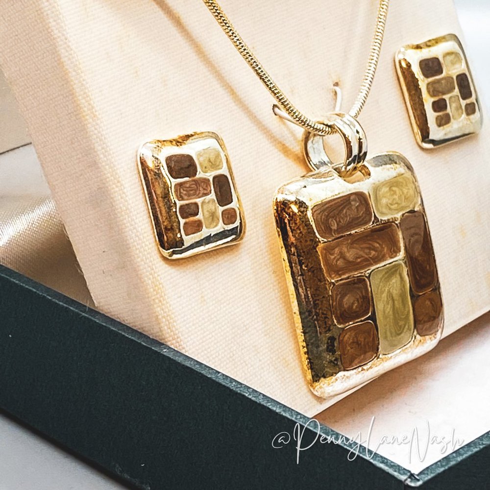 Worthington Square Geometric Necklace & Stud Earrings Set - Picture 7 of 7